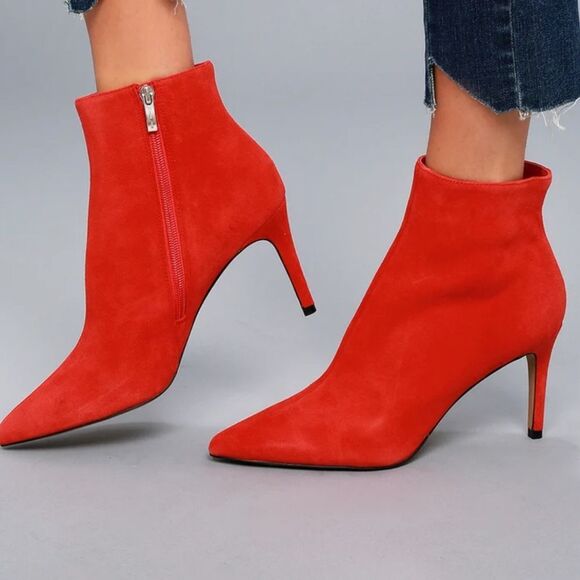 Steven By Steve Madden Red Suede Booties Woman's size 6 - Picture 16 of 16